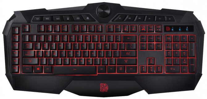 Tt eSPORTS CHALLENGER Prime gaming keyboard _ top-view_RED