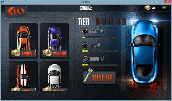 You can also buy new vehicles from within the garage menu