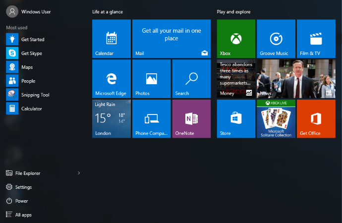 This is what the start menu currently looks like. If you're not happy with it, then there are 3rd party applications (such as Classic Shell) that can restore a start menu similar to the one found in XP/Windows 7